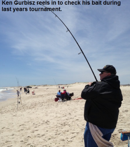 Ken Gurbisz reels in to check his bait during last year's tournament