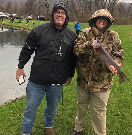 Morgan Woods PHWFF & Michele Kohler Play HOOK-e at Pequest Trout Hatchery, Opening Day 2022